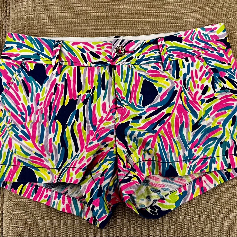 Lilly Pulitzer Pink and Blue High Waist Shorts